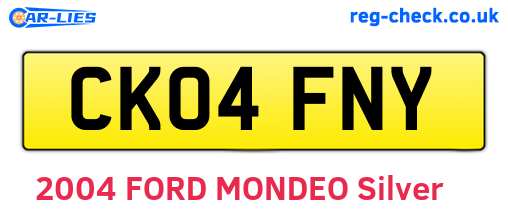 CK04FNY are the vehicle registration plates.