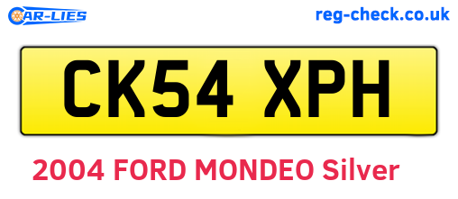 CK54XPH are the vehicle registration plates.
