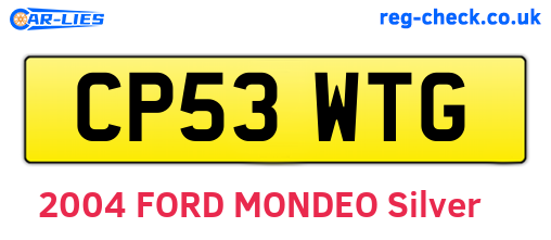CP53WTG are the vehicle registration plates.