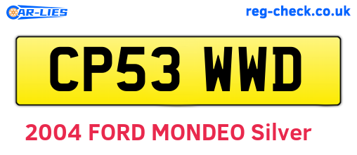 CP53WWD are the vehicle registration plates.