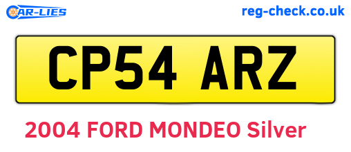 CP54ARZ are the vehicle registration plates.