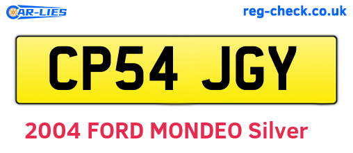 CP54JGY are the vehicle registration plates.