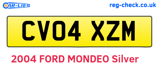 CV04XZM are the vehicle registration plates.