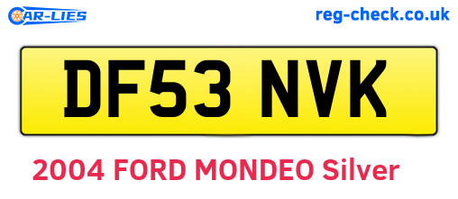 DF53NVK are the vehicle registration plates.