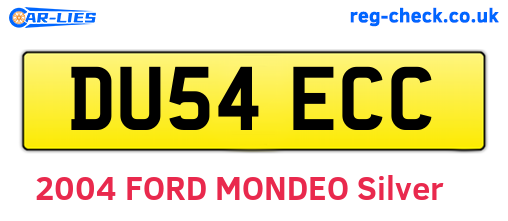DU54ECC are the vehicle registration plates.