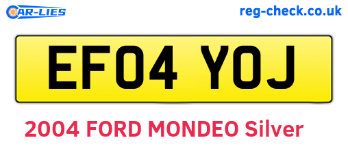 EF04YOJ are the vehicle registration plates.