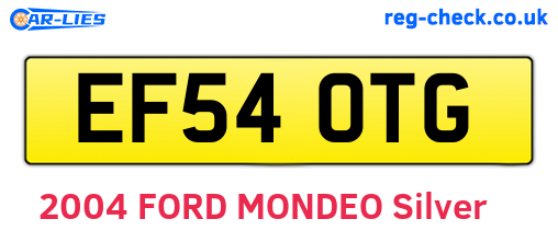 EF54OTG are the vehicle registration plates.