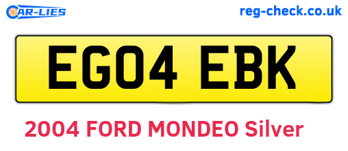 EG04EBK are the vehicle registration plates.