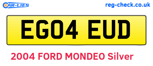 EG04EUD are the vehicle registration plates.