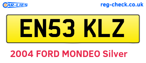 EN53KLZ are the vehicle registration plates.