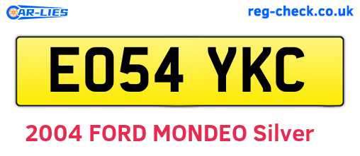EO54YKC are the vehicle registration plates.