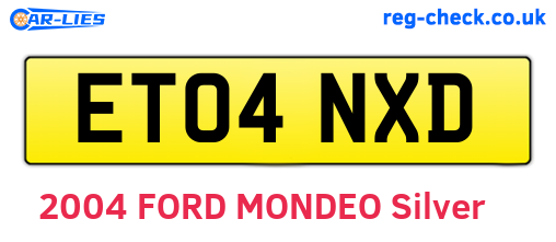ET04NXD are the vehicle registration plates.