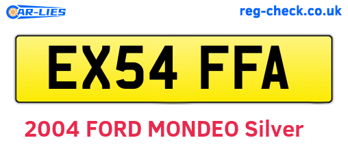 EX54FFA are the vehicle registration plates.