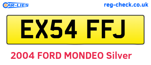 EX54FFJ are the vehicle registration plates.