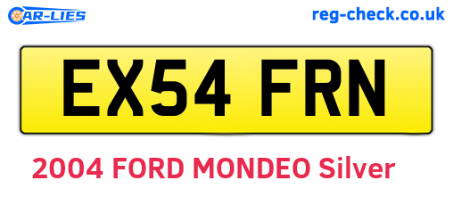 EX54FRN are the vehicle registration plates.