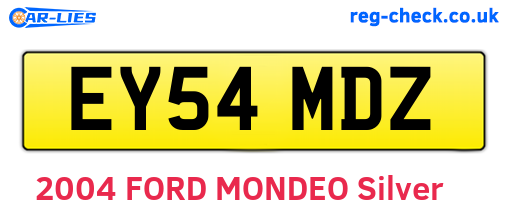 EY54MDZ are the vehicle registration plates.