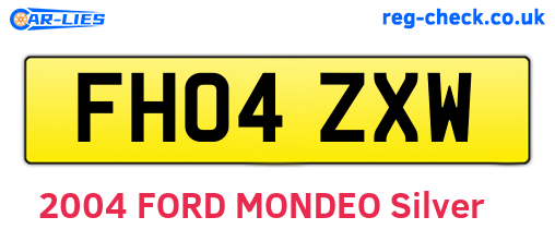 FH04ZXW are the vehicle registration plates.
