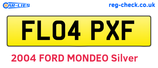 FL04PXF are the vehicle registration plates.