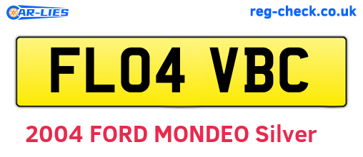 FL04VBC are the vehicle registration plates.