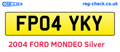 FP04YKY are the vehicle registration plates.