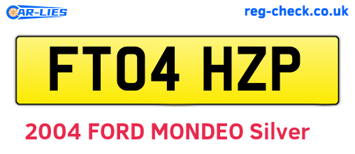 FT04HZP are the vehicle registration plates.