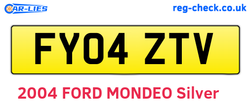 FY04ZTV are the vehicle registration plates.