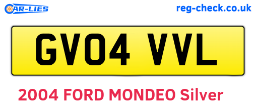 GV04VVL are the vehicle registration plates.