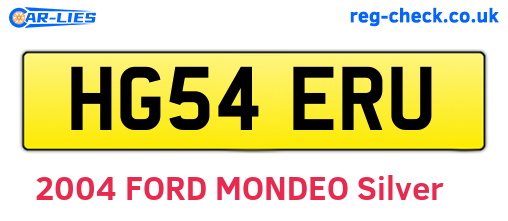 HG54ERU are the vehicle registration plates.