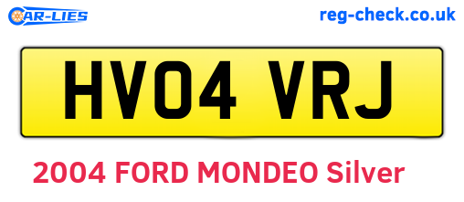 HV04VRJ are the vehicle registration plates.