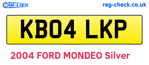 KB04LKP are the vehicle registration plates.