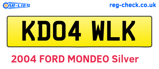KD04WLK are the vehicle registration plates.