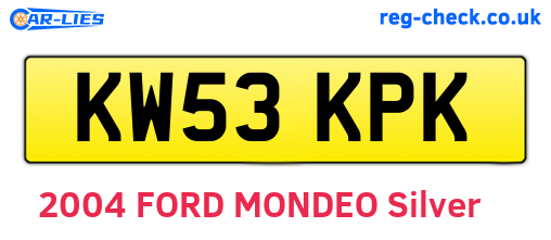 KW53KPK are the vehicle registration plates.