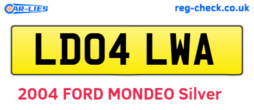 LD04LWA are the vehicle registration plates.