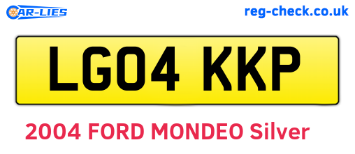 LG04KKP are the vehicle registration plates.