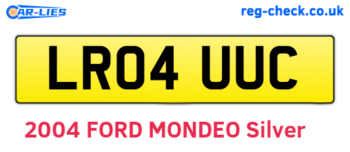 LR04UUC are the vehicle registration plates.