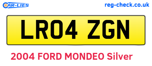 LR04ZGN are the vehicle registration plates.