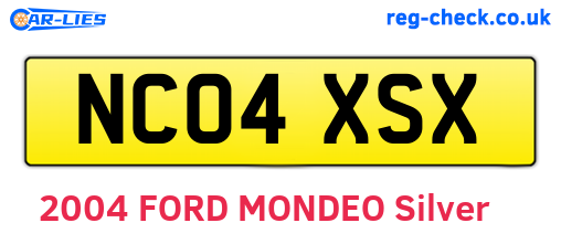 NC04XSX are the vehicle registration plates.