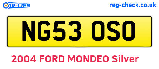 NG53OSO are the vehicle registration plates.