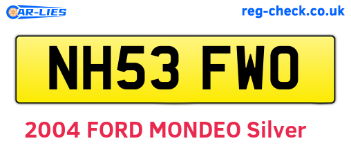 NH53FWO are the vehicle registration plates.
