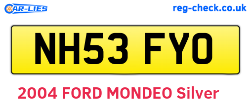 NH53FYO are the vehicle registration plates.