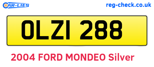 OLZ1288 are the vehicle registration plates.