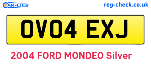 OV04EXJ are the vehicle registration plates.