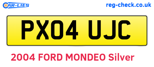 PX04UJC are the vehicle registration plates.