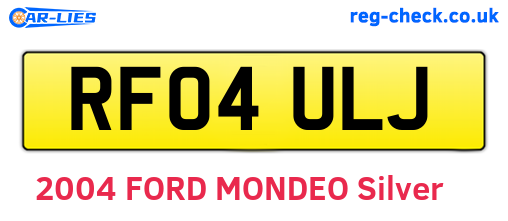 RF04ULJ are the vehicle registration plates.