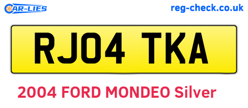 RJ04TKA are the vehicle registration plates.