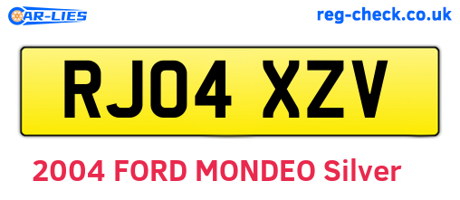 RJ04XZV are the vehicle registration plates.