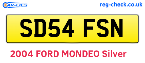 SD54FSN are the vehicle registration plates.