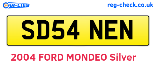 SD54NEN are the vehicle registration plates.