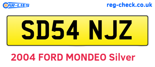 SD54NJZ are the vehicle registration plates.