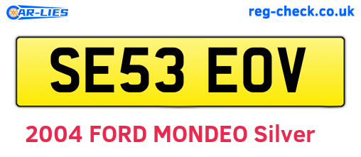 SE53EOV are the vehicle registration plates.
